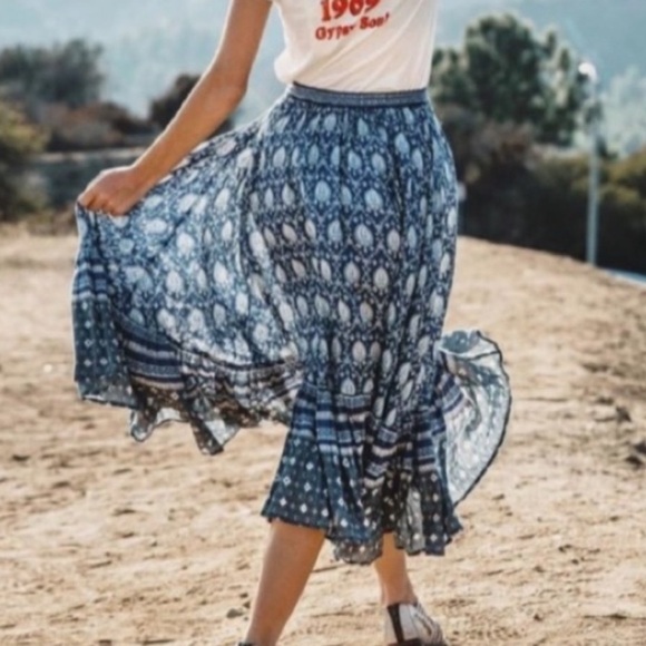 Vintage spell and the Gypsy collective blue oracle skirt Large - Picture 2 of 12